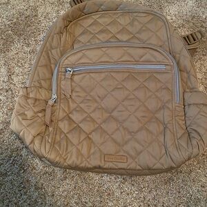 NWT Vera Bradley Large Quilted Tan Backpack